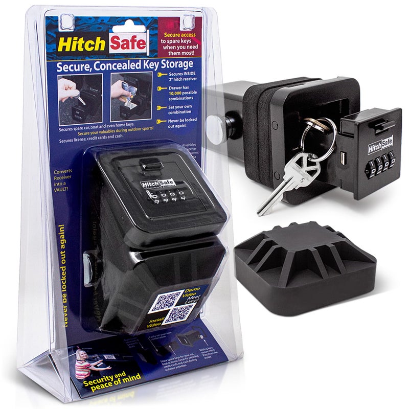 HitchSafe HS7000 Key Vault | Hidden Trailer Hitch Safe for Secure Key Storage | CarShare Turo | Weather Resistant and Durable with 4-Digit Combination Lock for Cars, Trucks, and SUVs - Image 1